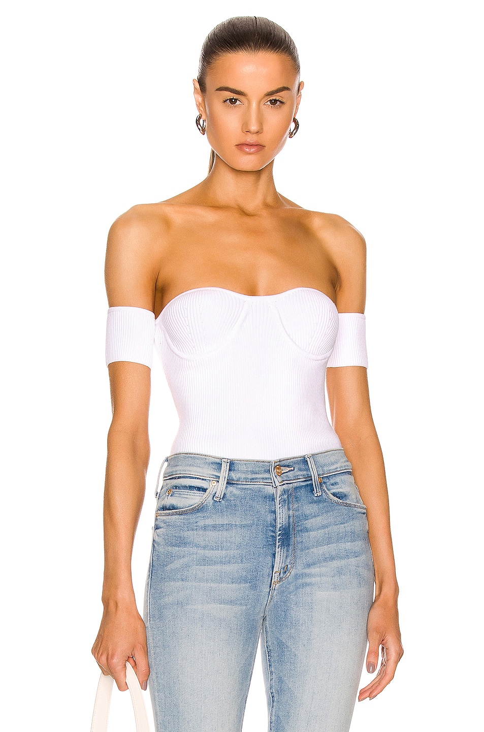 Image 1 of Helmut Lang Contour Pinched Top in White