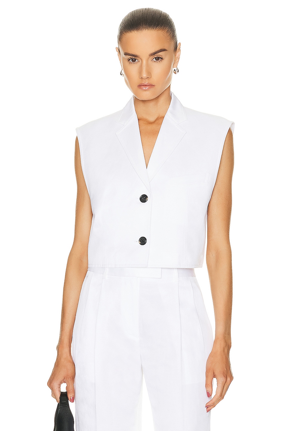 Image 1 of Helmut Lang Cropped Vest in Optic White