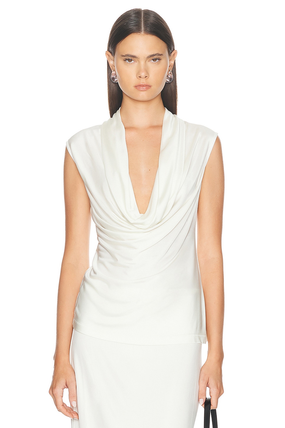 Image 1 of Helmut Lang Cowl Neck Top in Creme
