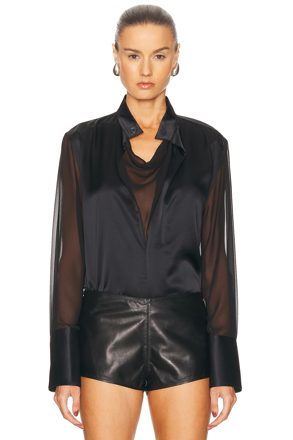 Long Sleeve Blouse in Black