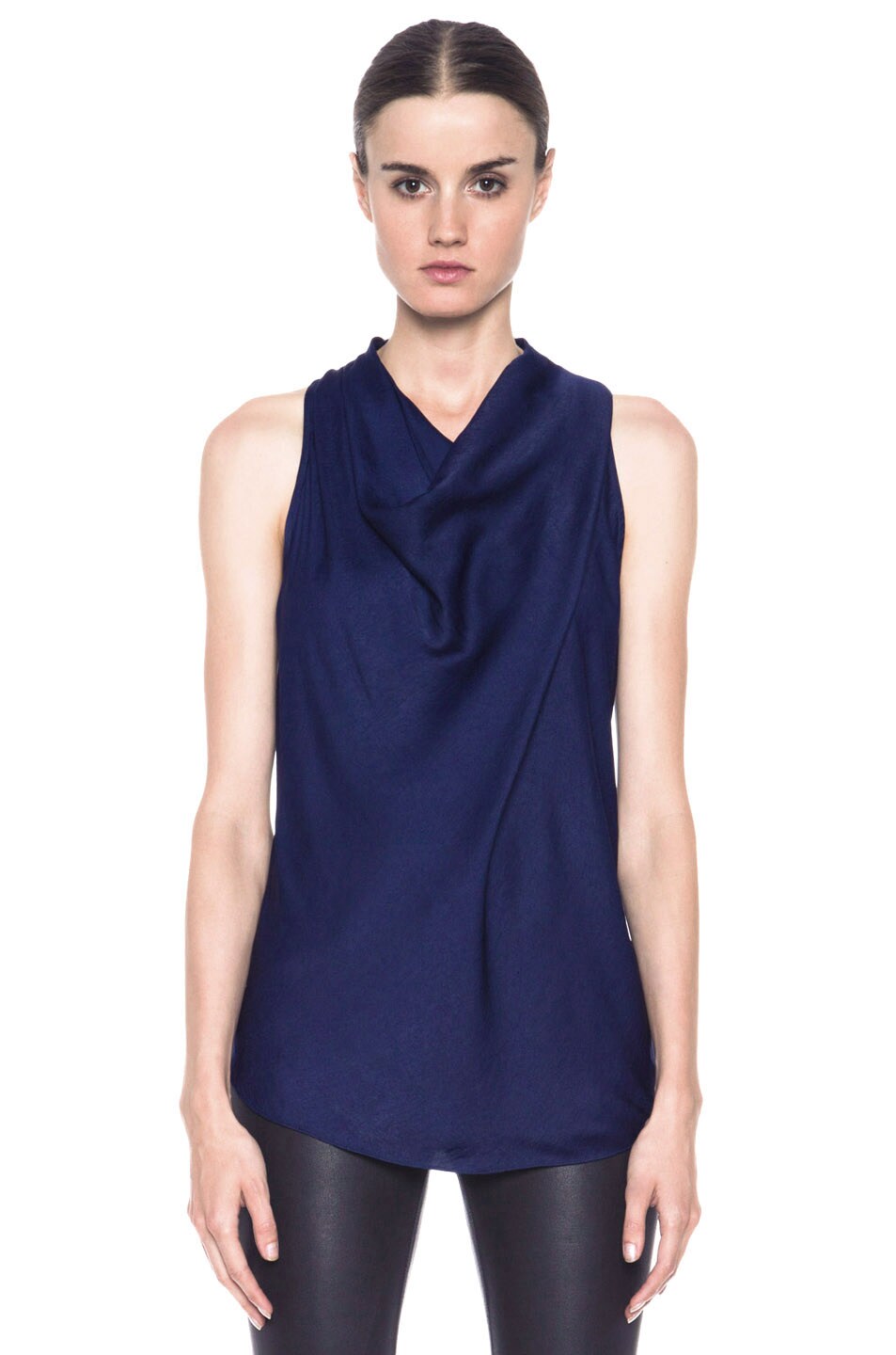Image 1 of Helmut Lang Coma High Neck Poly Top in Etch