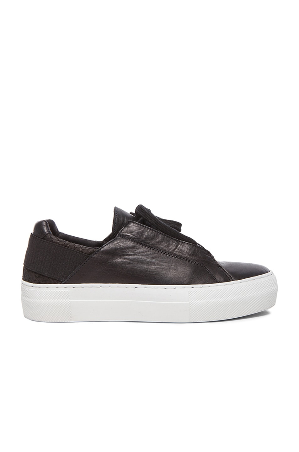 Image 1 of Helmut Lang Low Top Leather Sneakers in Black
