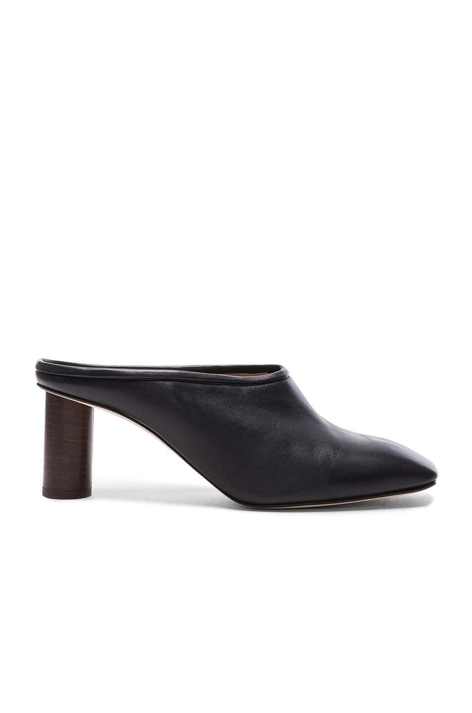 Image 1 of Helmut Lang Square Toe Leather Mules in Black