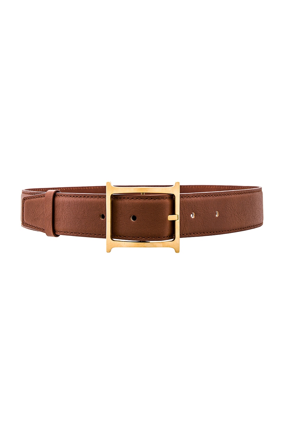 Logo Contrast Belt in Brown