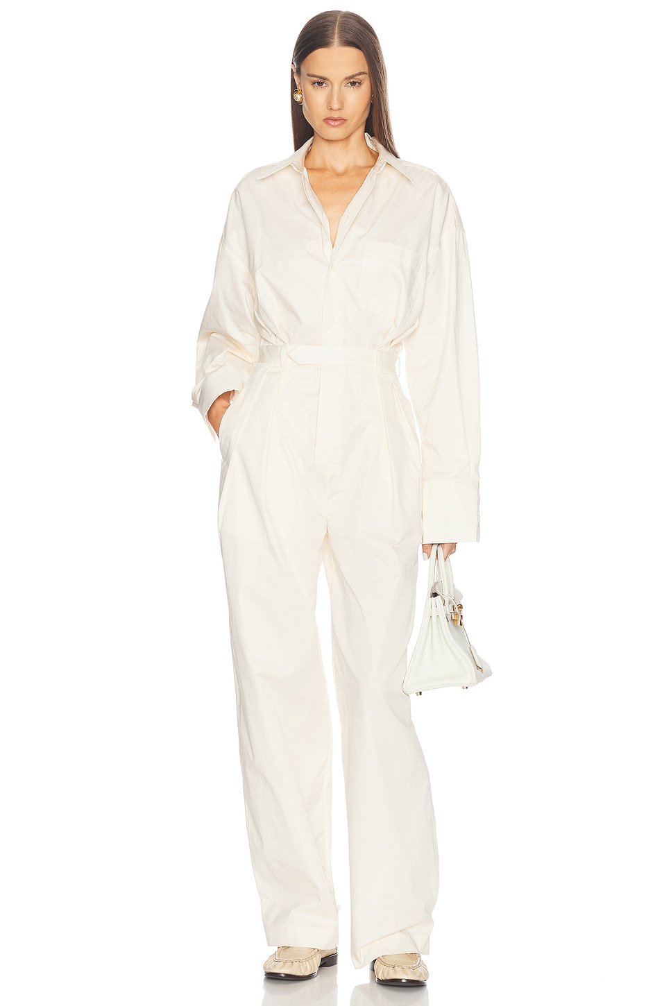 Paperbag Jumpsuit in Cream