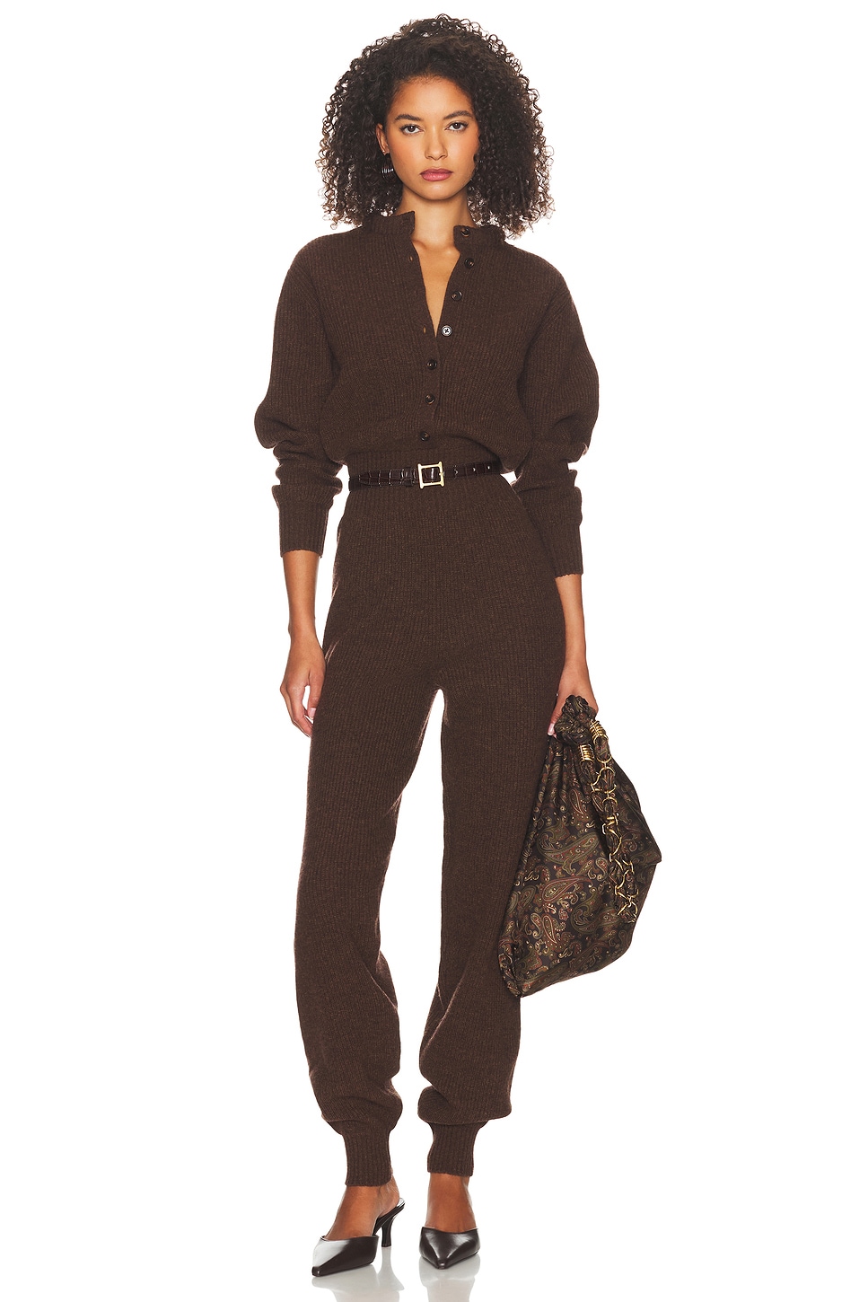 Image 1 of Helsa Aubrielle Jumpsuit in Dark Brown