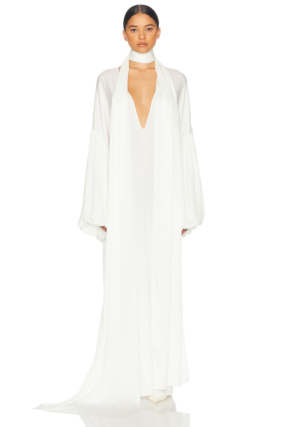 Serafina Silk Dress in White