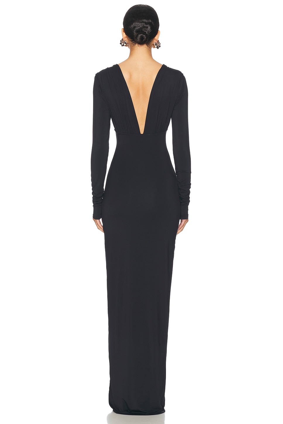 helsa long sleeve dress Helsa Jersey Deep V Maxi Dress in Sunlight Yellow