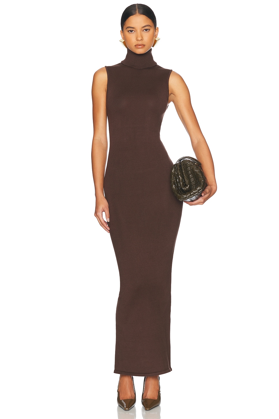 Image 1 of Helsa Aadi Knit Dress in Deep Brown