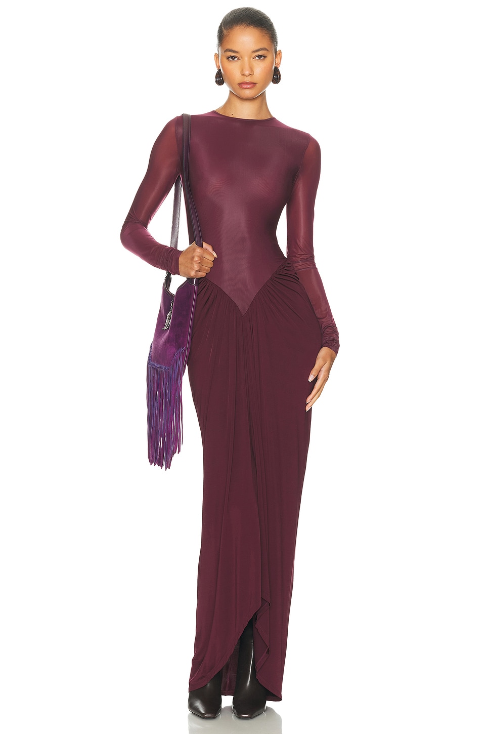 Helsa The Margot Dress In Burgundy