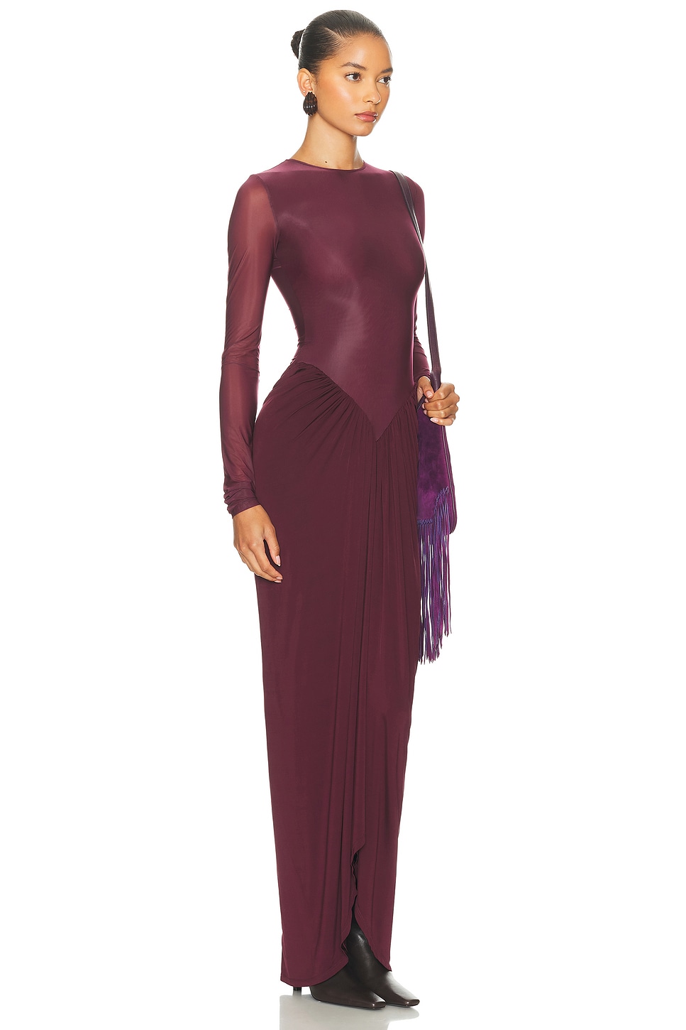 Helsa The Margot Dress In Burgundy