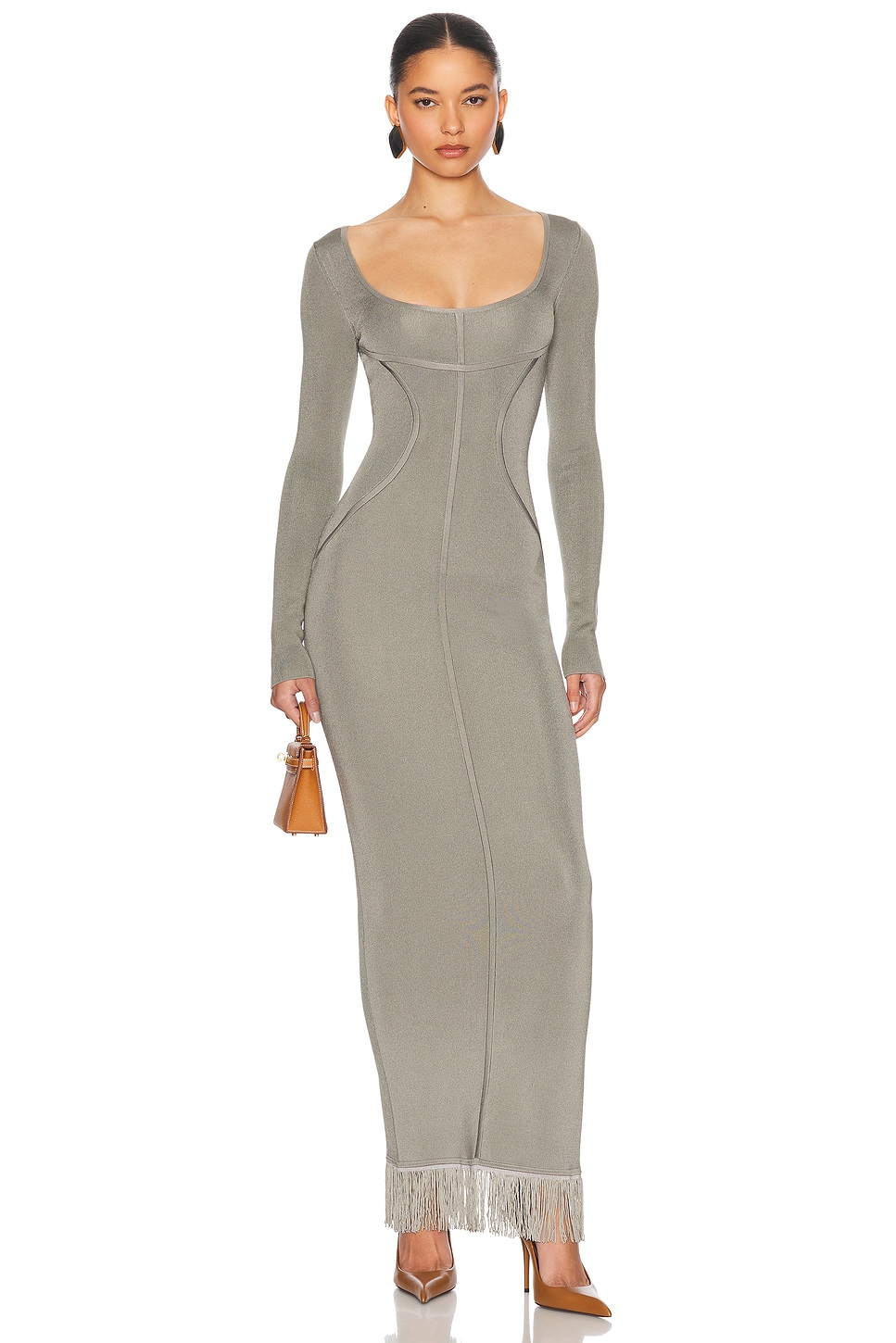 Image 1 of Helsa Claudetta Maxi Dress in Grey