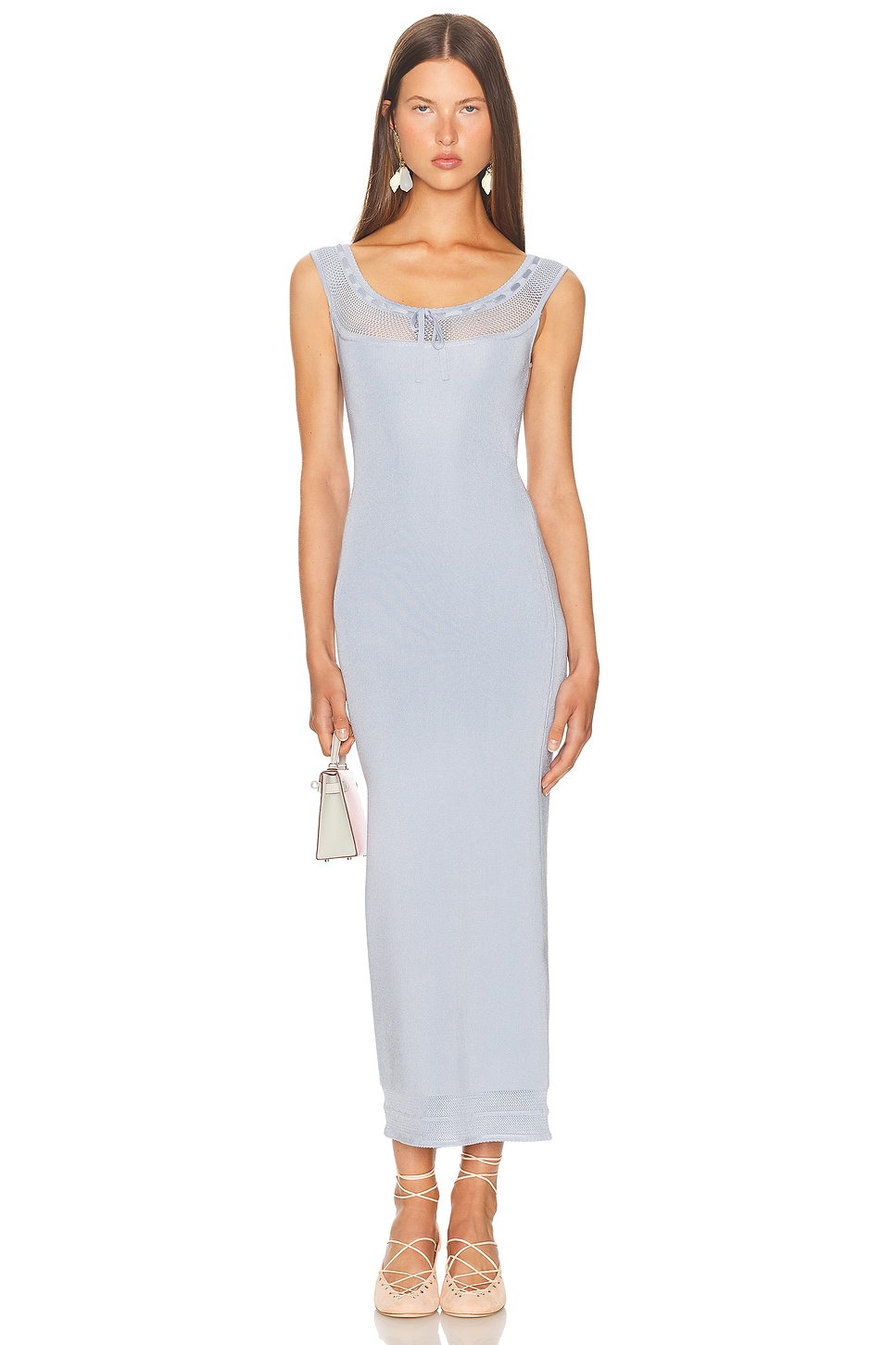 Image 1 of Helsa Brie Midi Dress in Sky Blue