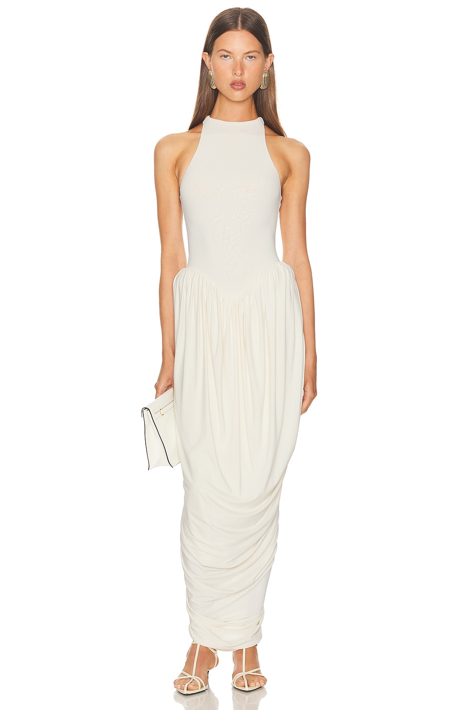 Image 1 of Helsa The Duchess Jersey Dress in Ivory