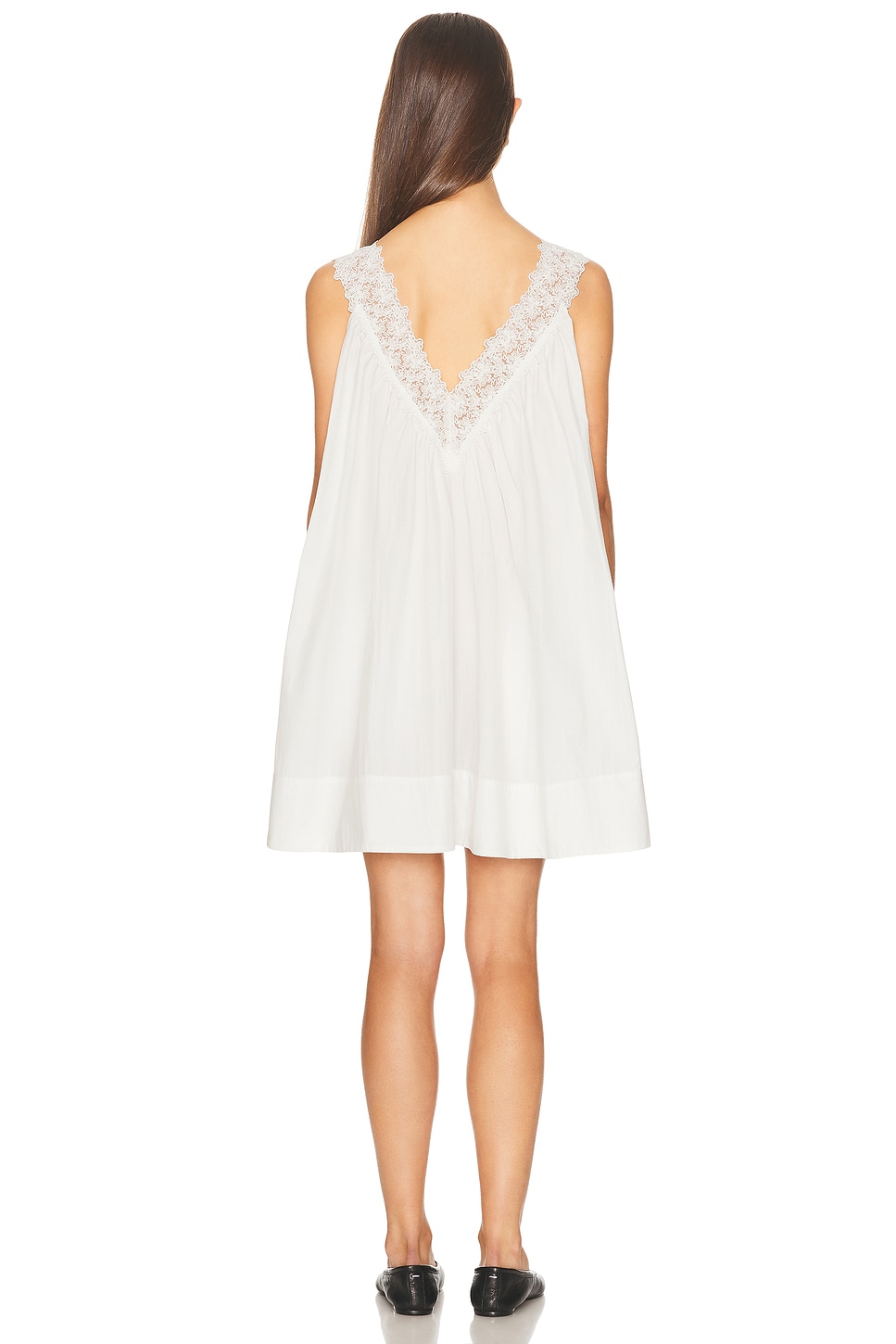 Helsa Mini Dress With Lace in Tech Poplin thumbnail