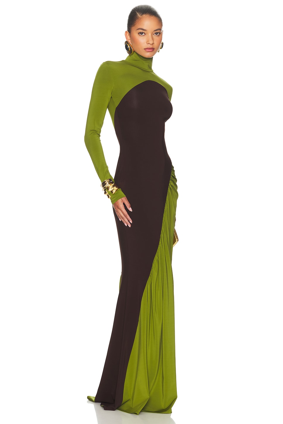 Helsa The Abstraction Color Blocked Jersey Dress In Multi