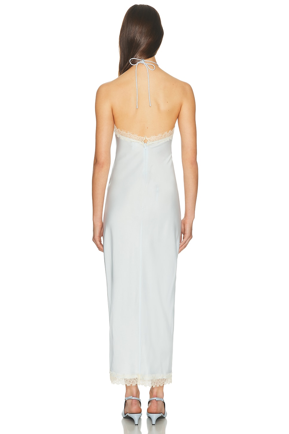 Helsa Viscose Satin Dress With Lace
