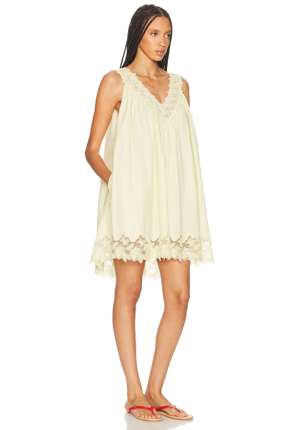 HELSA
Mini Dress With Lace In Tech Poplin