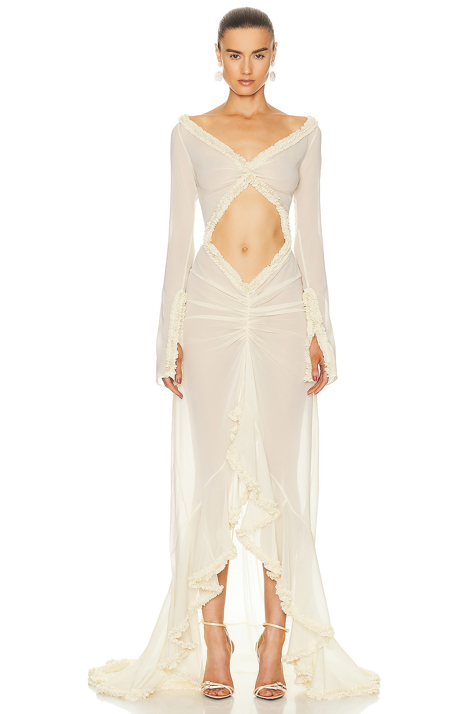 Image 1 of Helsa The Hilma Gown in Creme Beige