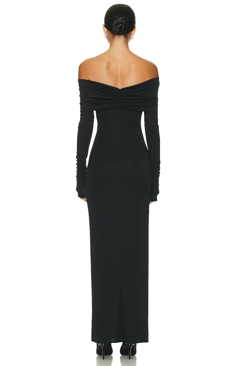 Matte Jersey Off Shoulder Maxi Dress