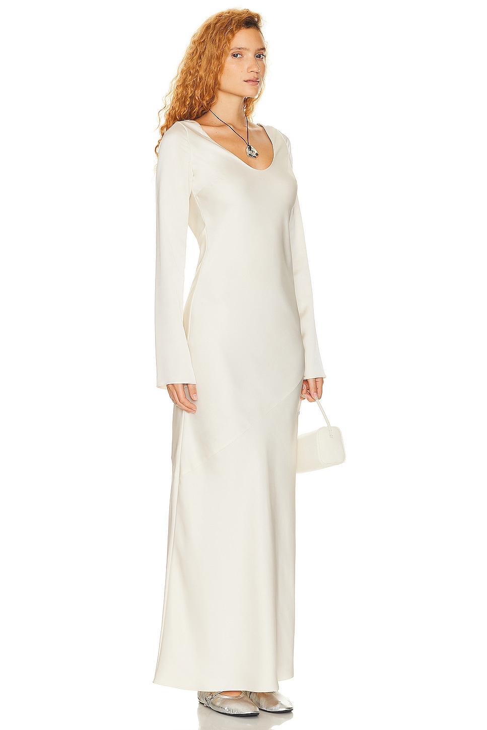 Helsa Angelica Backless Maxi Dress in Ivory | FWRD