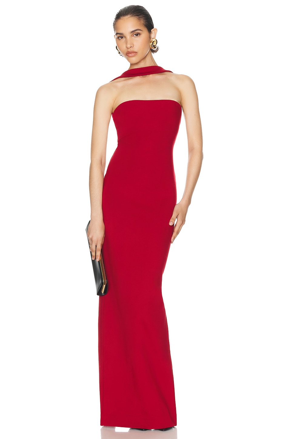Image 1 of Helsa The Stephanie Dress in Deep Red