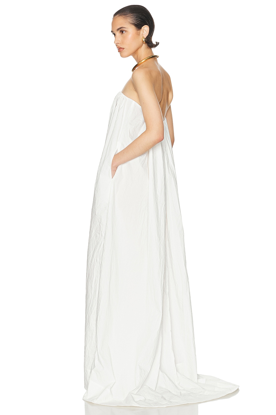 Helsa Crinkle Pleated Gown