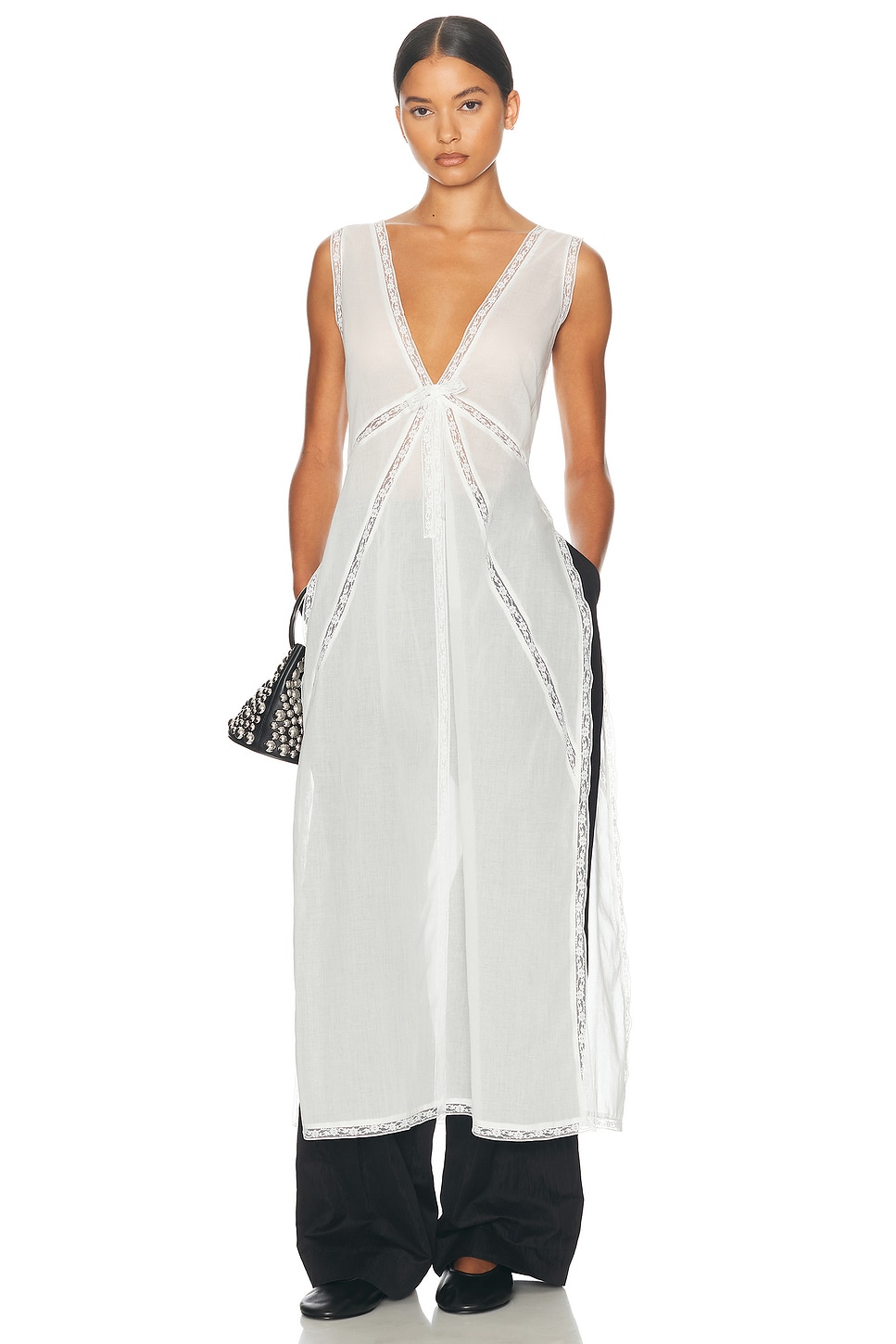 Image 1 of Helsa Voile Daylight Nightgown in Ivory