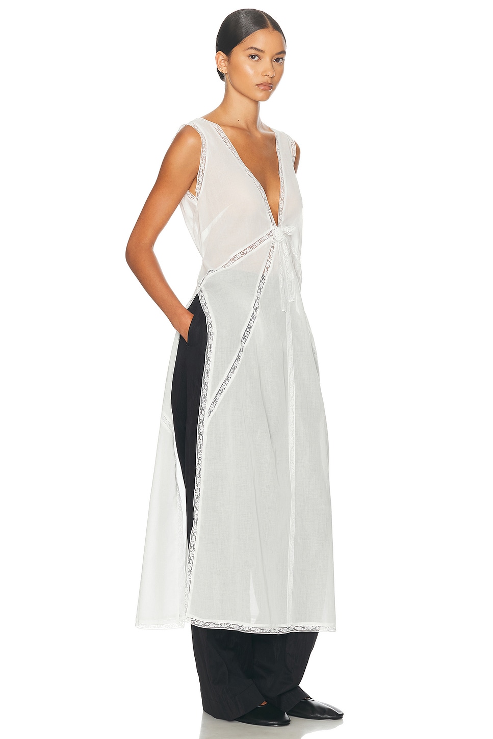 Shop Helsa Voile Daylight Nightgown In Ivory