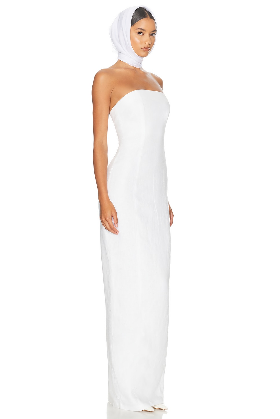 HELSA LINEN STRAPLESS MAXI DRESS