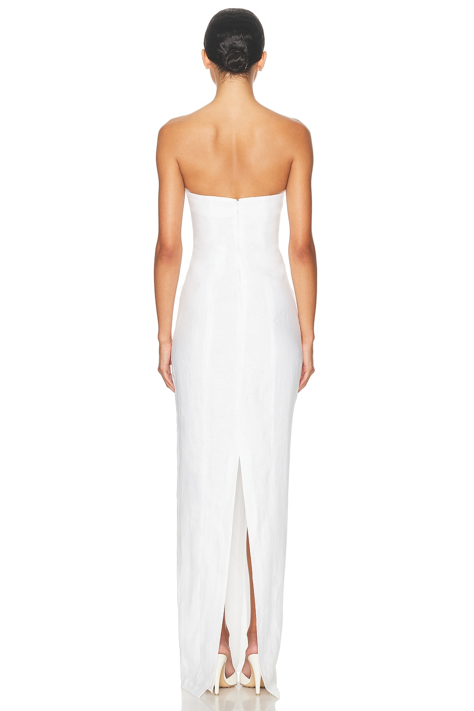 Helsa Linen Strapless Maxi Dress