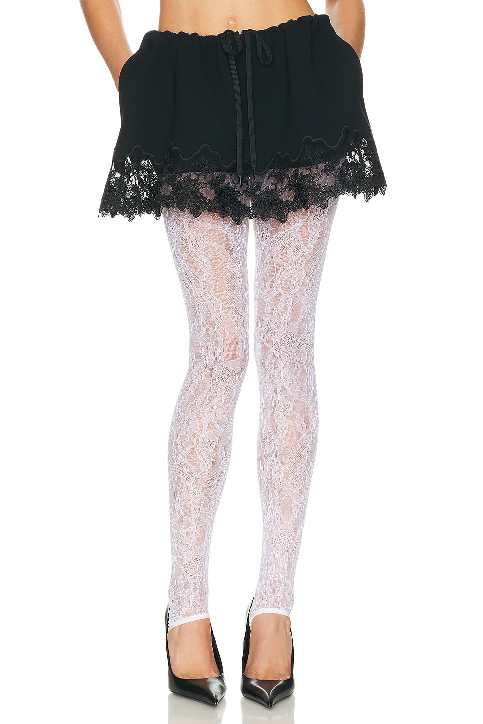 Image 1 of Helsa The Scrunchie Skort in Very Heavy Crepe in Black
