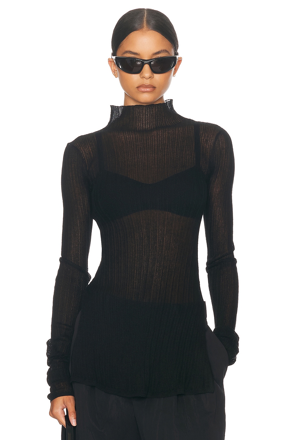 Image 1 of Helsa Justin Knit Top in Black