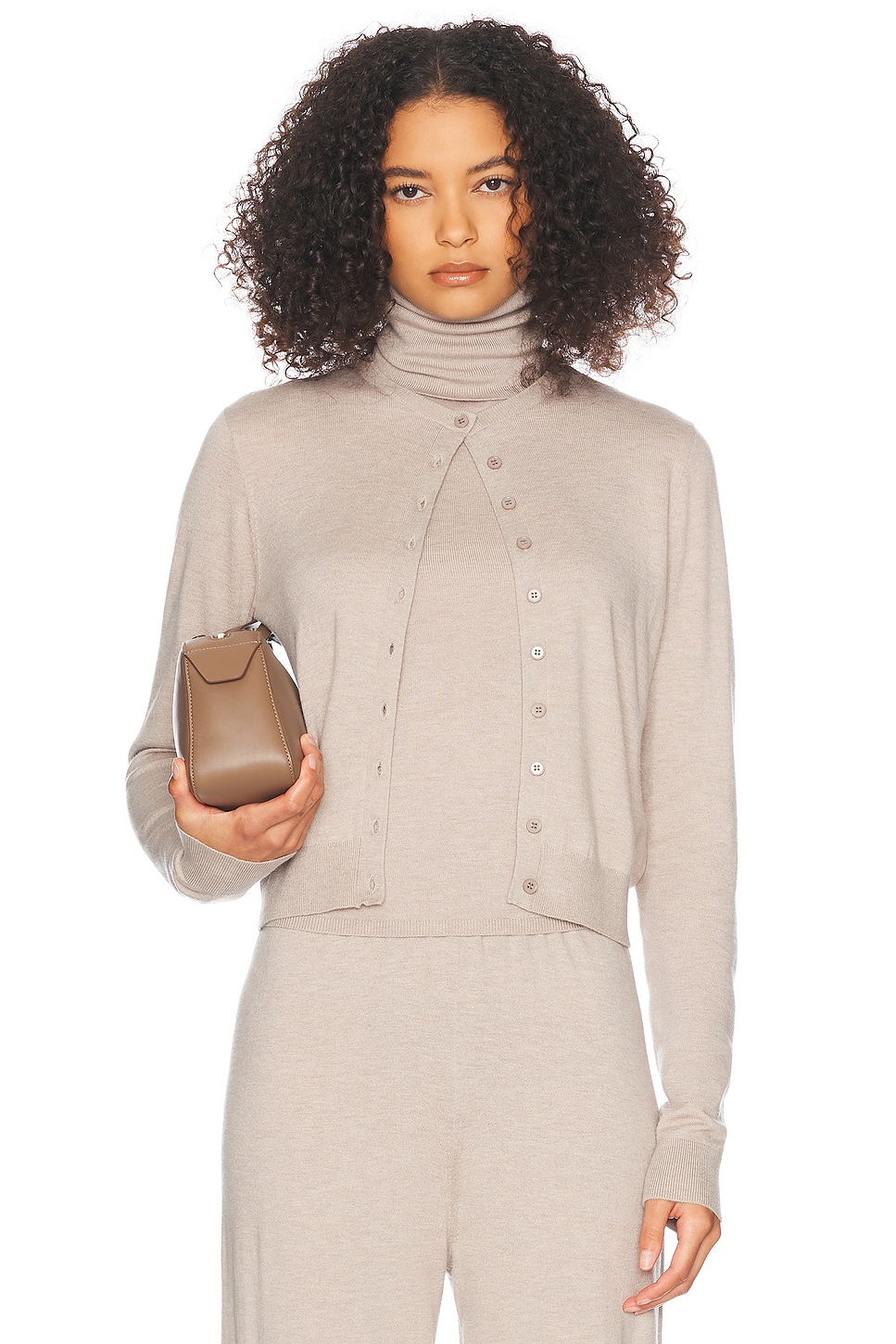 Image 1 of Helsa Shelby Cardigan in Taupe