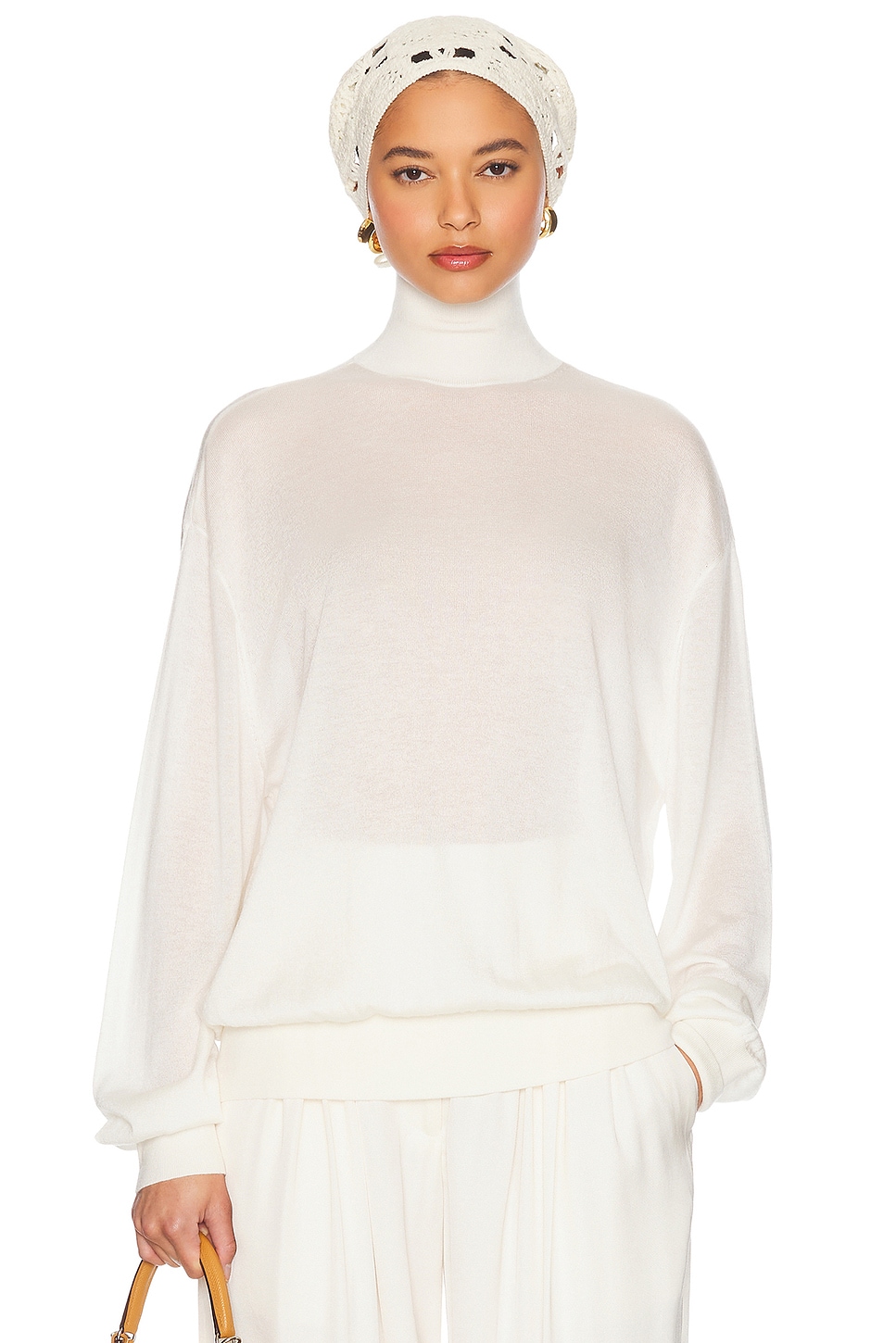 Image 1 of Helsa Madeira Turtleneck in Cream