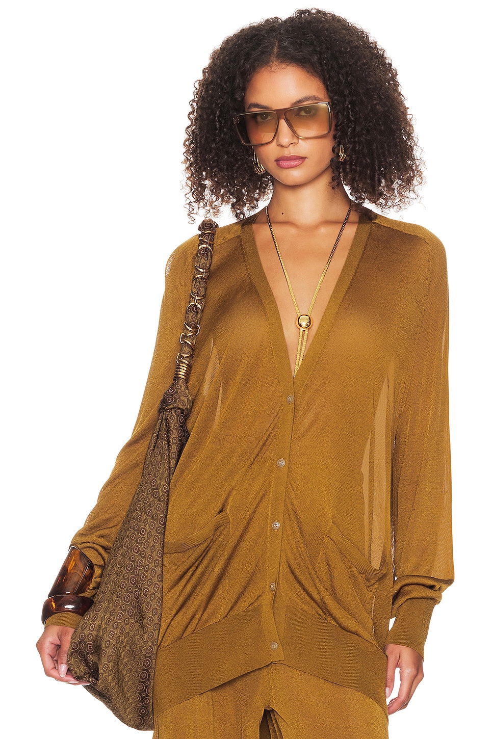 Image 1 of Helsa Arlena Cardigan in Olive Green