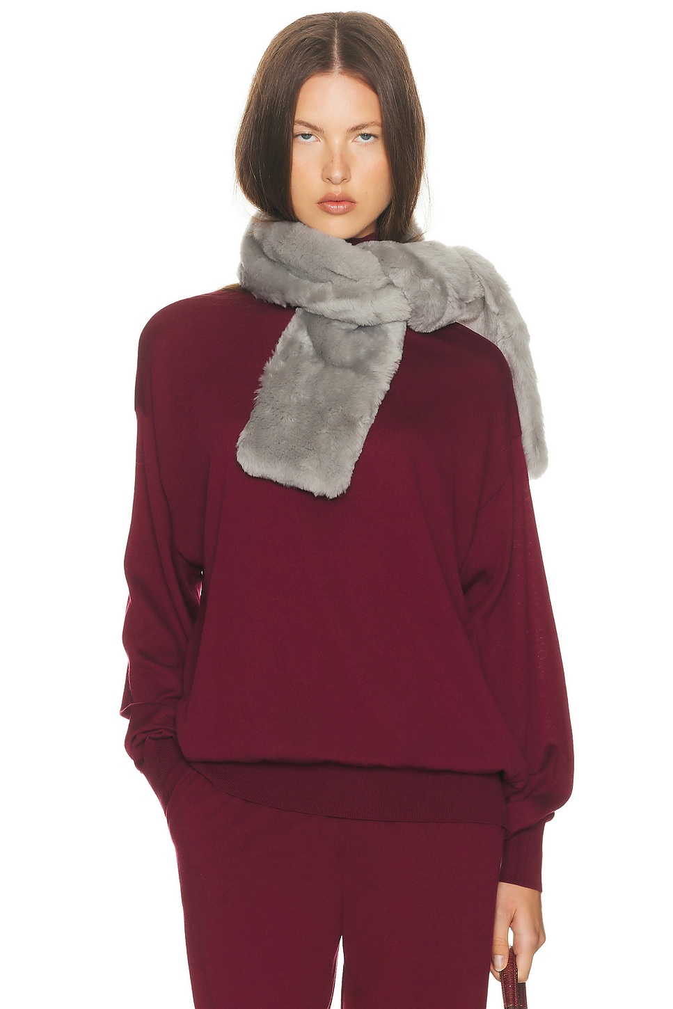 Image 1 of Helsa Madeira Oversized Turtleneck in Oxblood