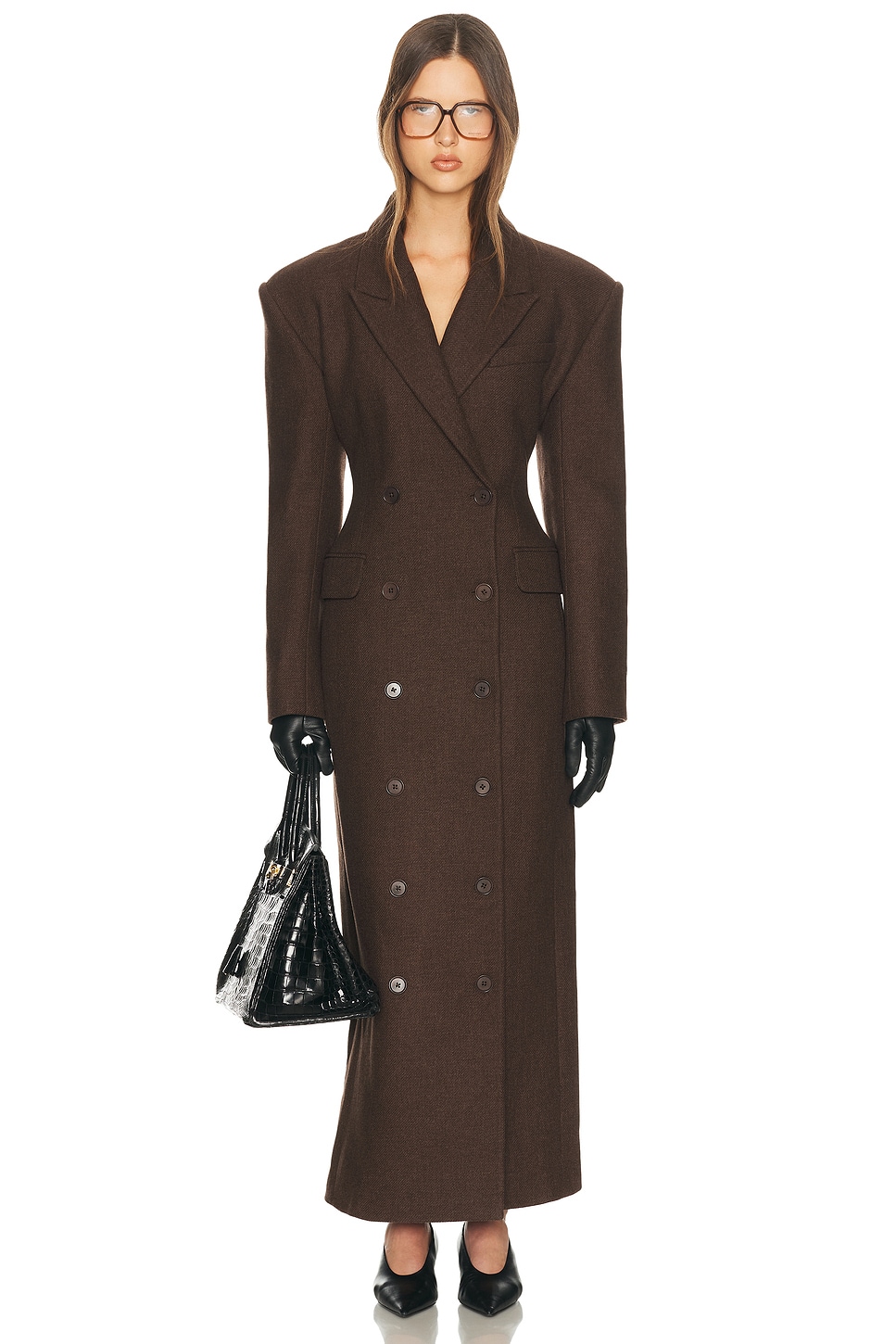 Helsa - Italian Wool Blend Extra Long Coat | Plush