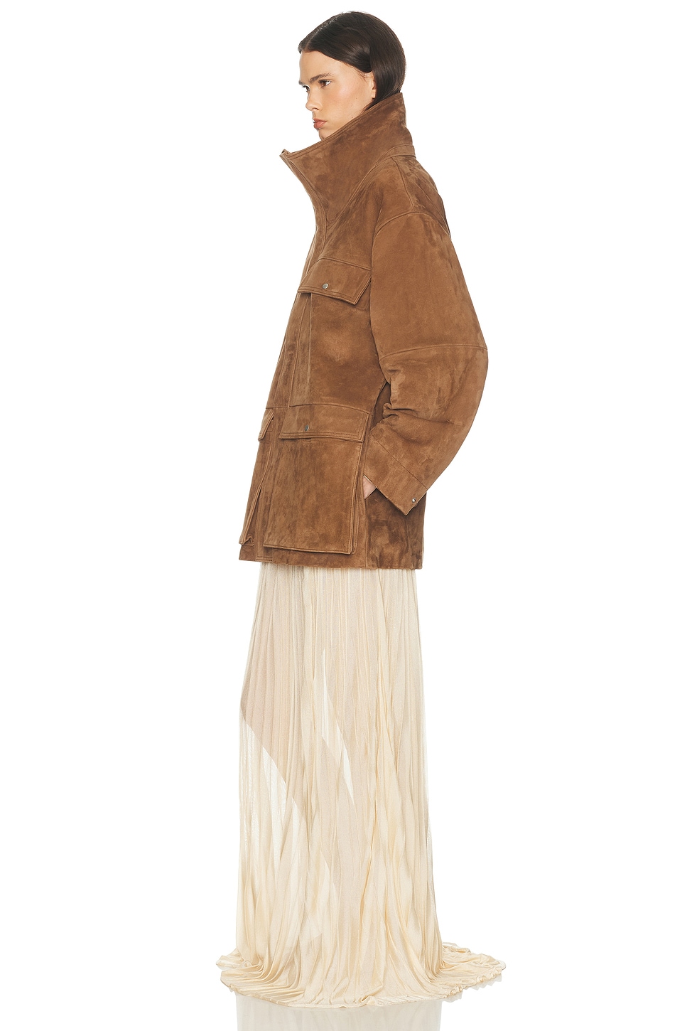 Helsa Suede Oversized Utility Jacket