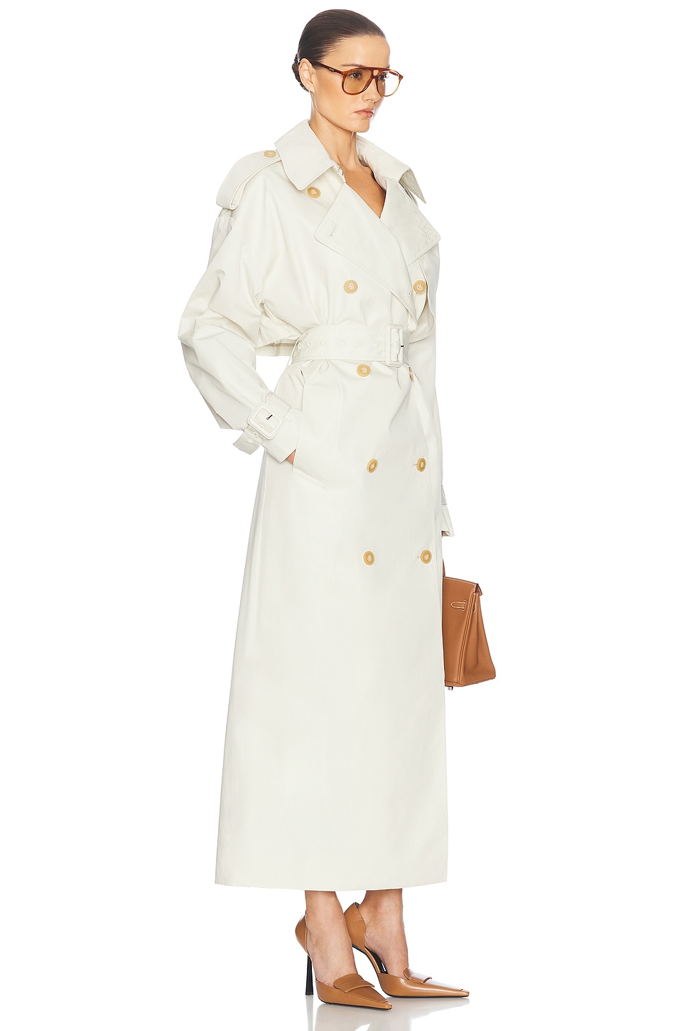 Shop Helsa Classic Oversized Trench In Ivory