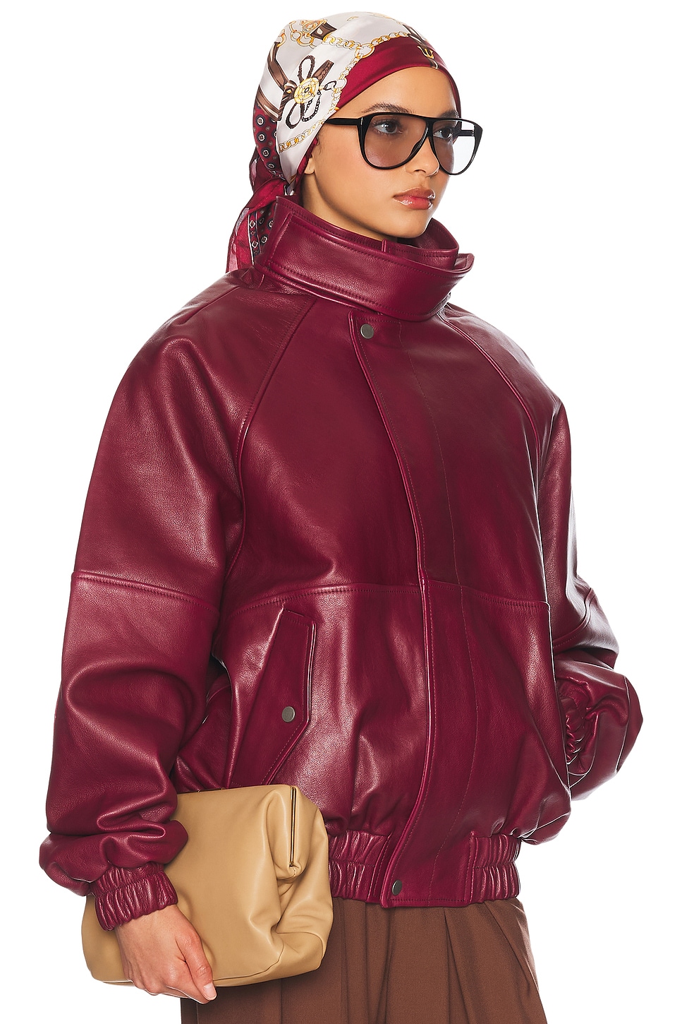 Helsa The Oversized Leather Bomber