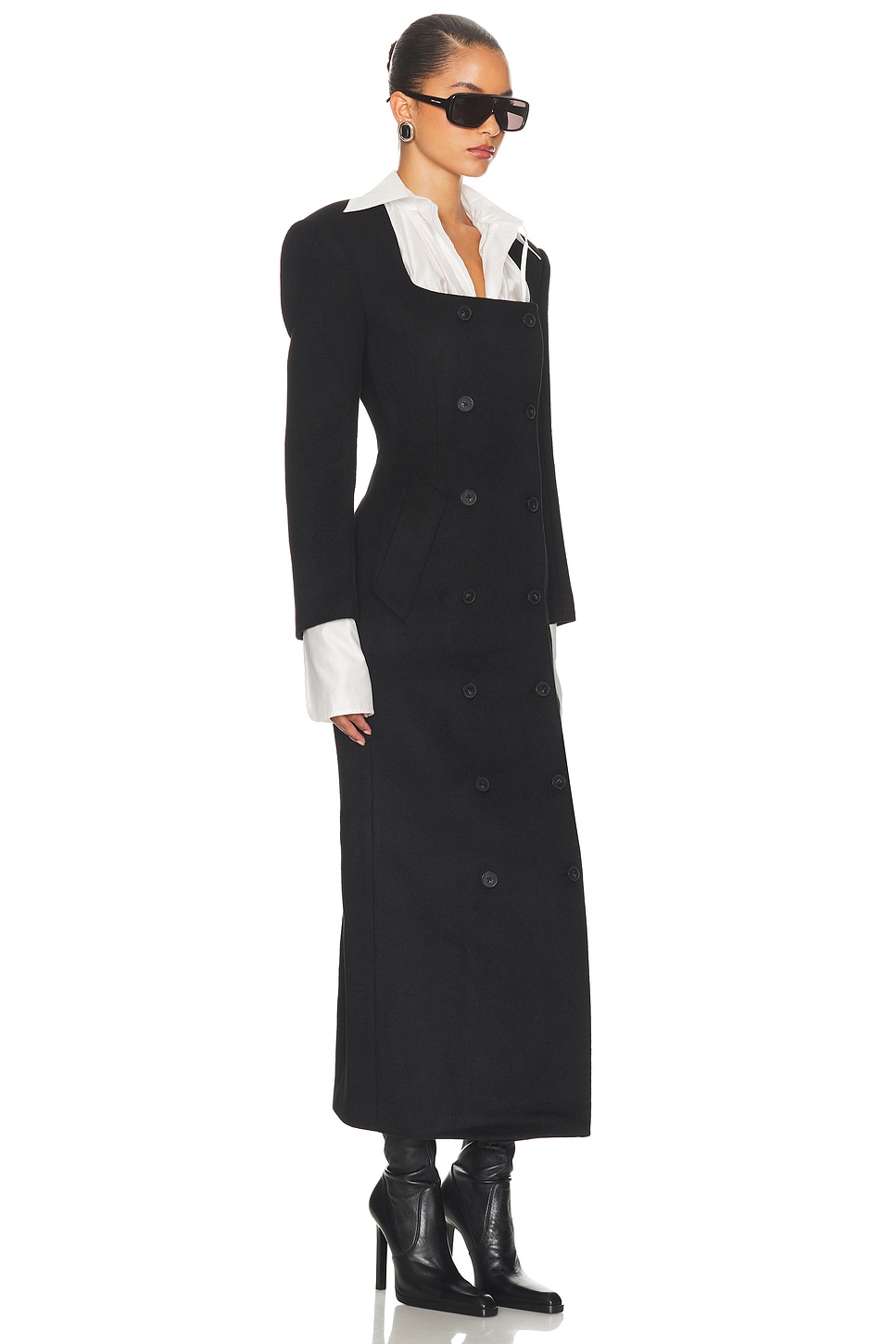 Helsa The Hourglass Coat In Black