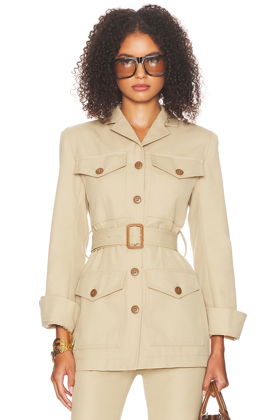 Image 1 of Helsa The Leisure Suit Jacket in Camel