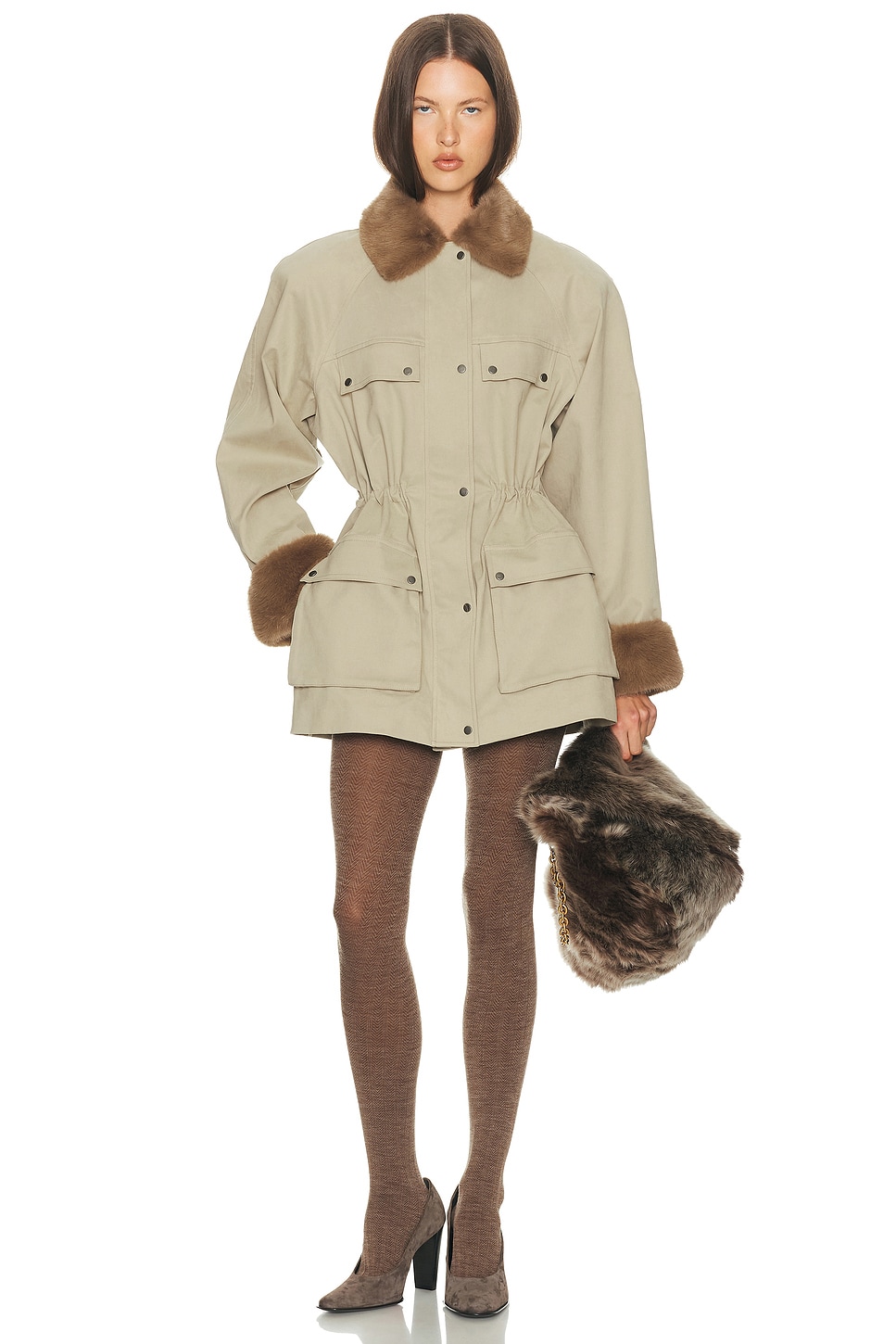 Helsa The Balmoral Jacket With Faux Fur Trim