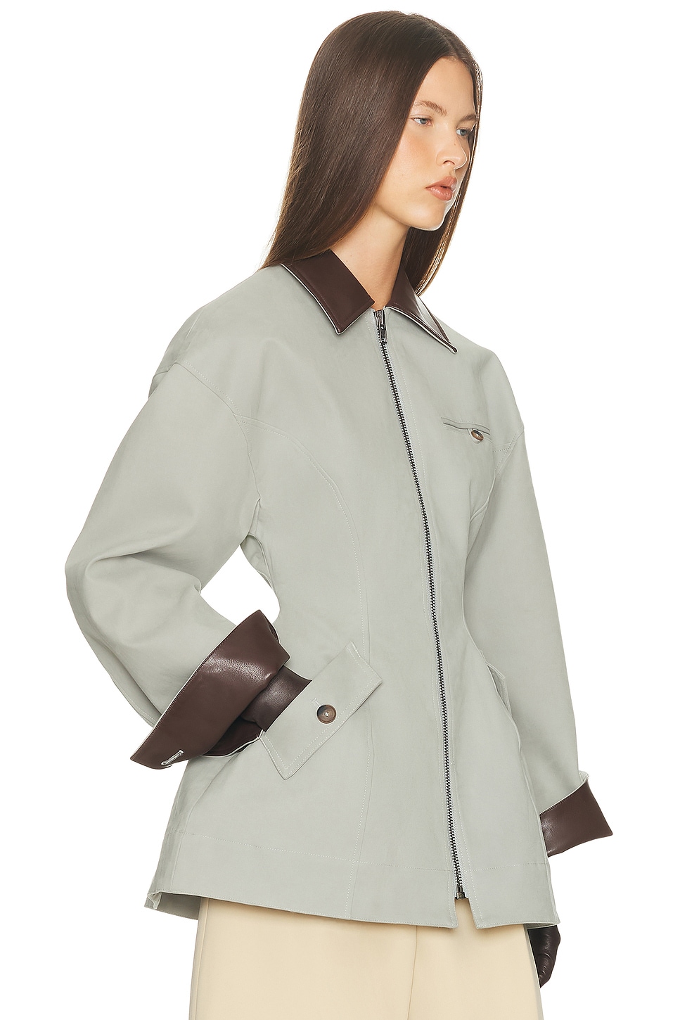 Image 1 of Helsa The Lady Hunting Jacket With Faux Leather Collar in Storm