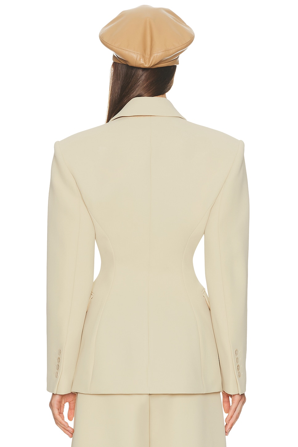 Helsa The Double Breasted S Curve Jacket in Very Heavy Crepe