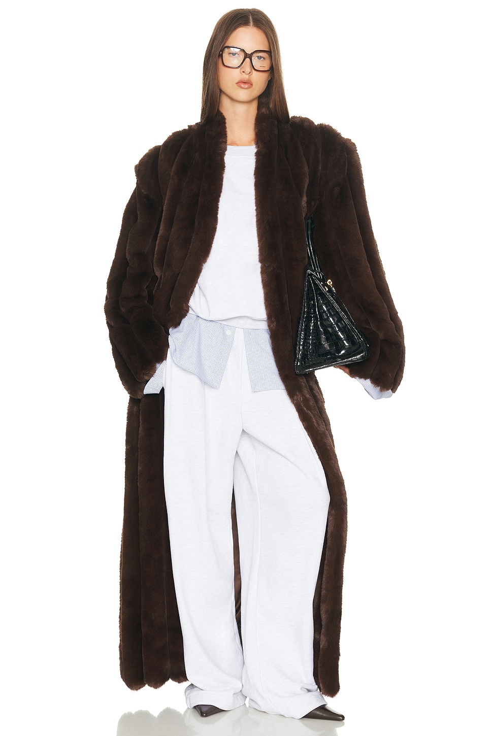 Image 1 of Helsa The Irina Faux Fur Coat in Java