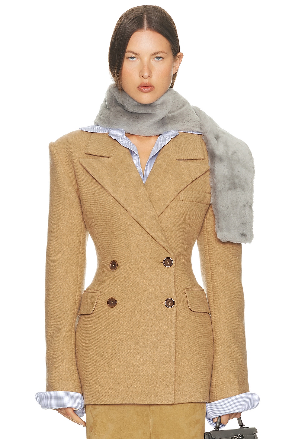 Image 1 of Helsa Italian Wool Blend Blazer in Camel