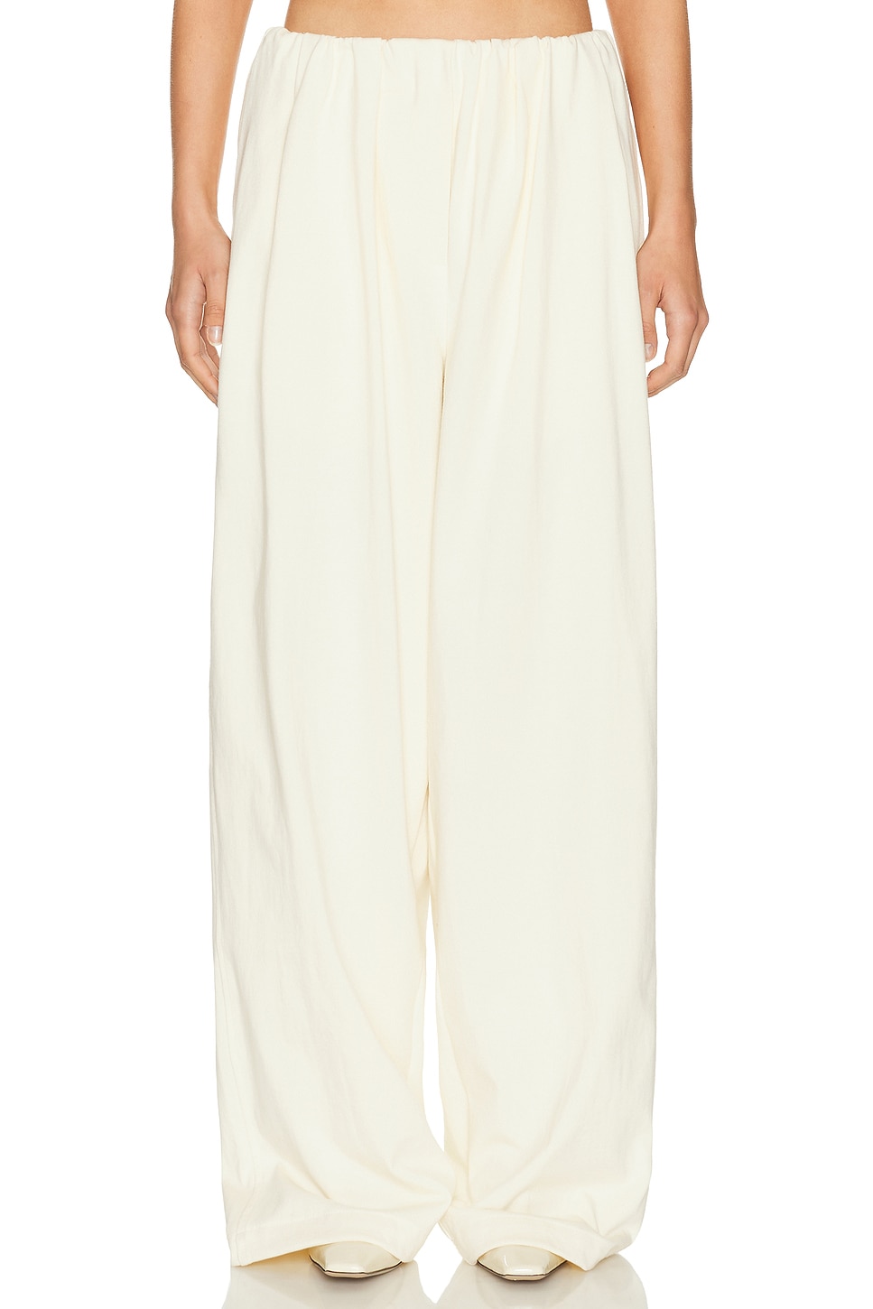 Image 1 of Helsa The Puff Pant in Ultra Premium Jersey in Ivory
