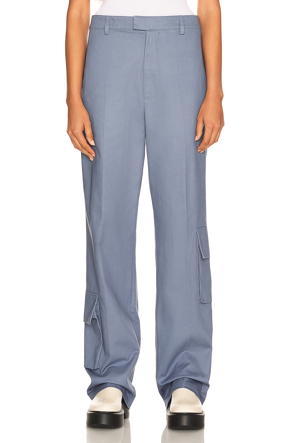 Image 1 of Helsa Chino Cargo Trousers in Blue Grey